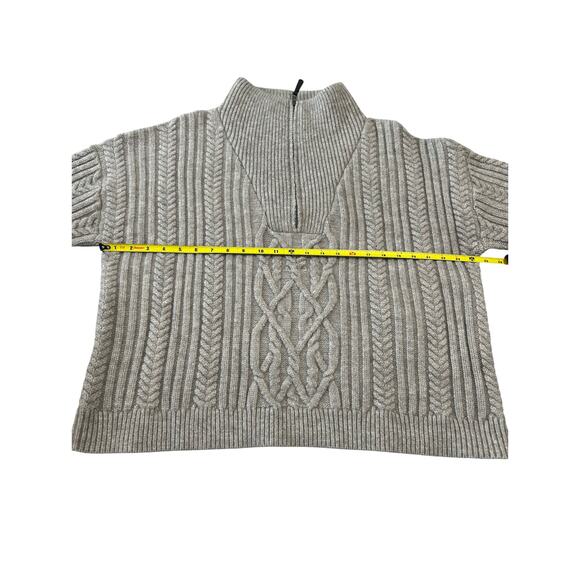 Sundance Gray 1/4 Zip Canle Knit Pullover Sweater Size PXL Cozy - Picture 8 of 9